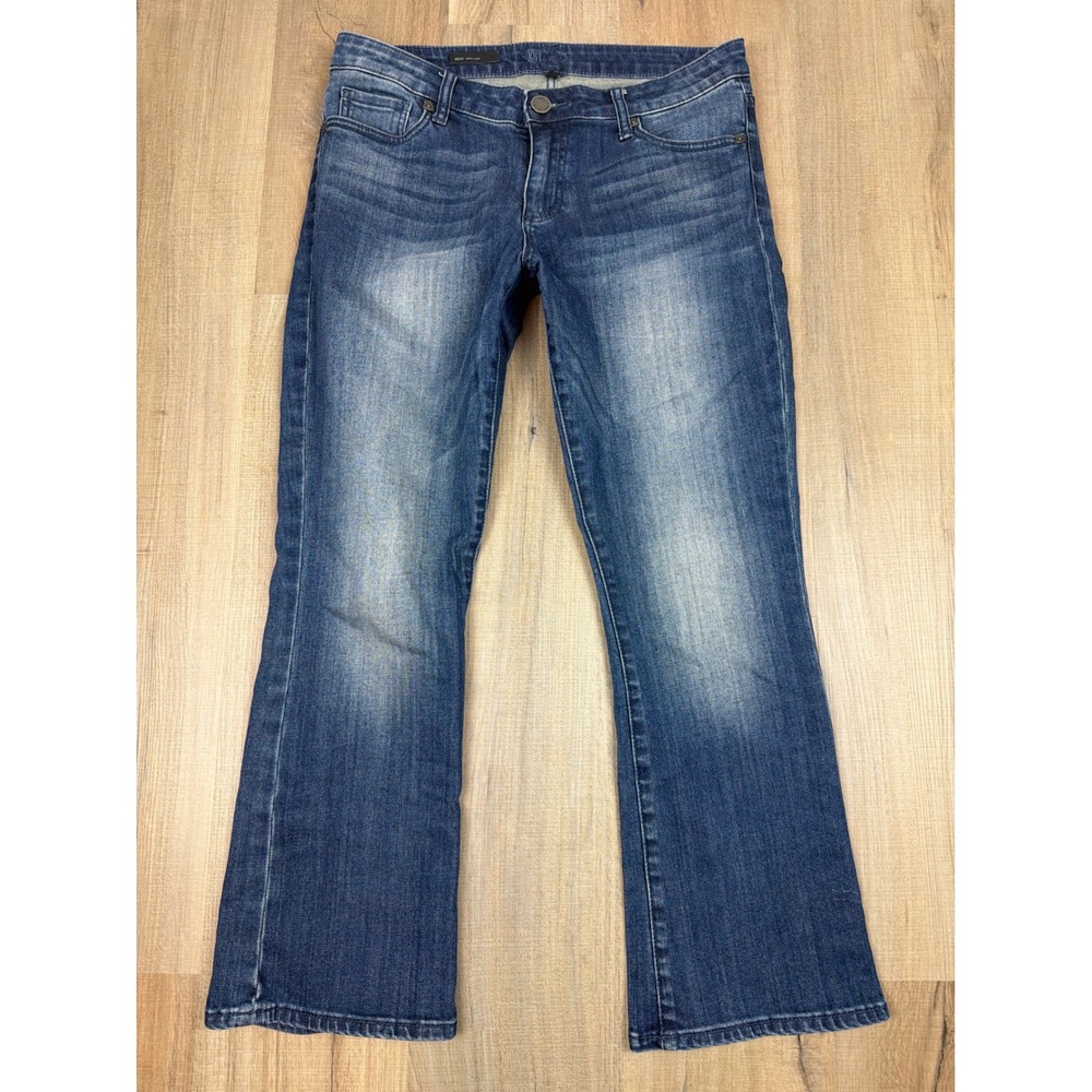 Kut from the Kloth Reese Crop Flare Jeans Medium Wash Blue Size 10 KP0072MA1